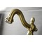 Kingston Brass Bridge Bathroom Faucet with Brass PopUp, Brushed Brass KS7977AL - alternate 2
